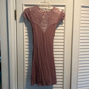 Kimchi Blue Urban Outfitters Embroidery Dress Purple Plum Small